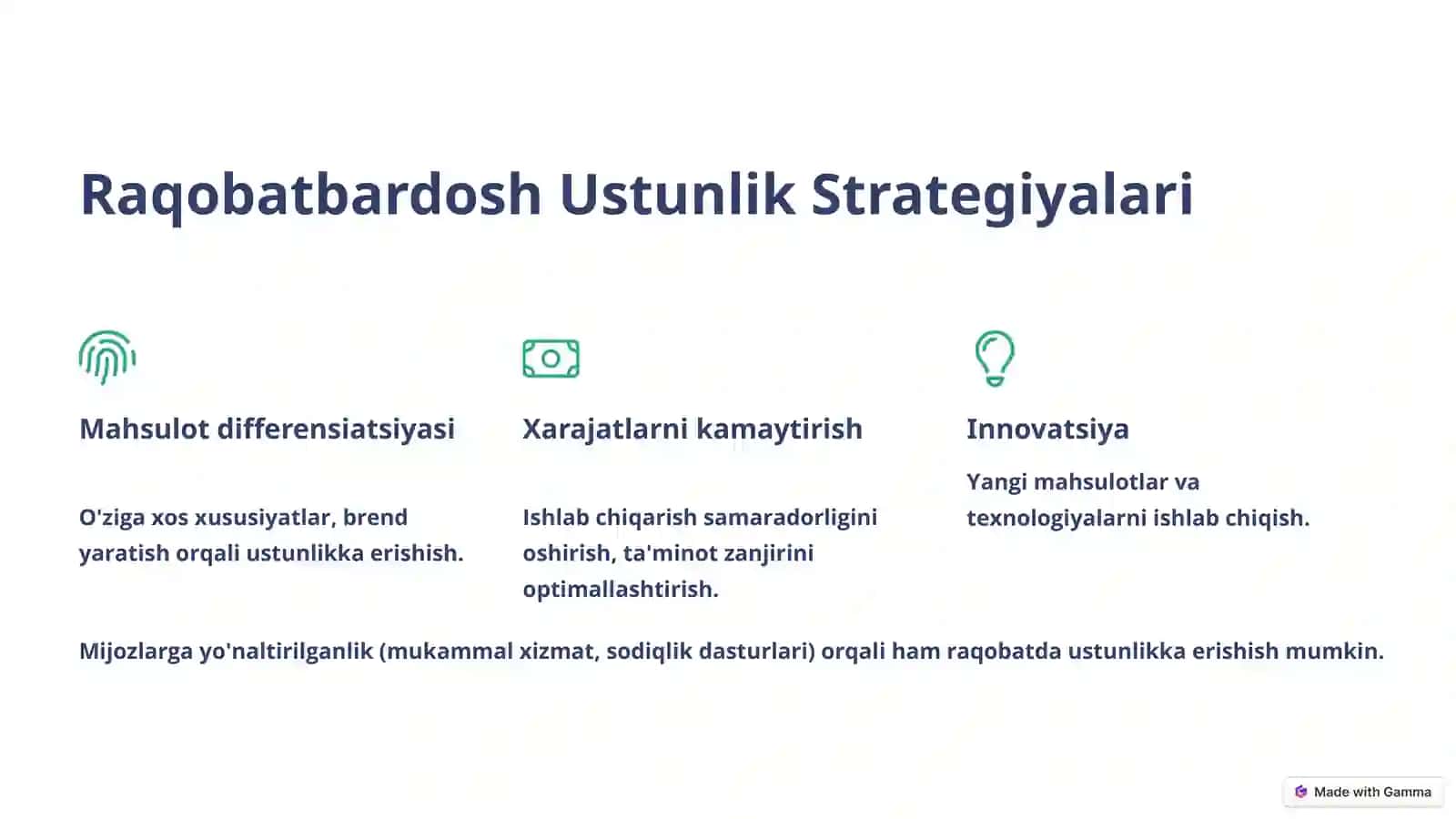 Raqobatbardosh Firmalarning Foyda va Daromadlari 4