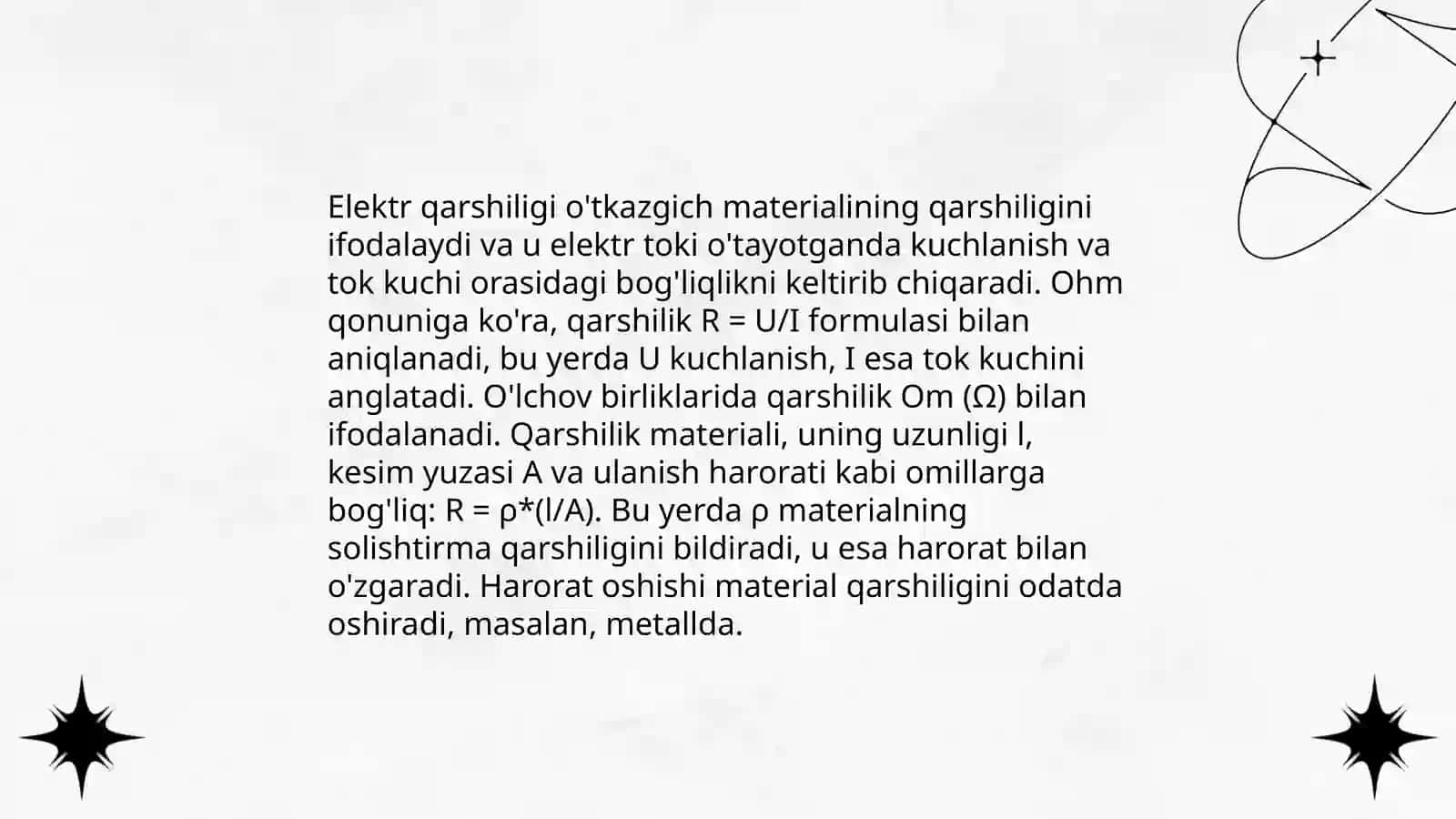 „Qarshilik,Qarshilik birligi “ mavzusini o’qitish metodikasi 4