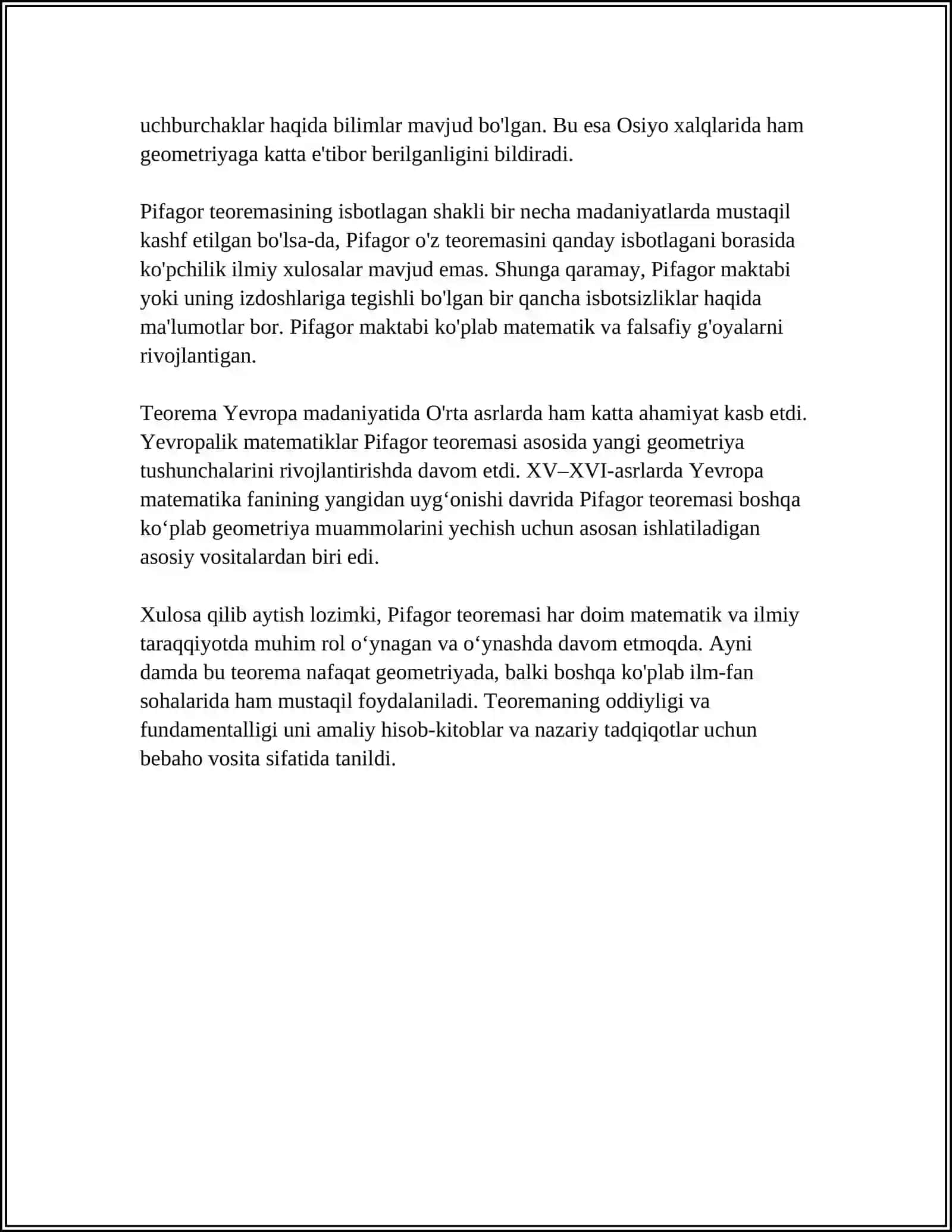 PIFAGOR TEOREMASI VA UNING TURLI ISBOTLARINI O'QITISH METODIKASI 4
