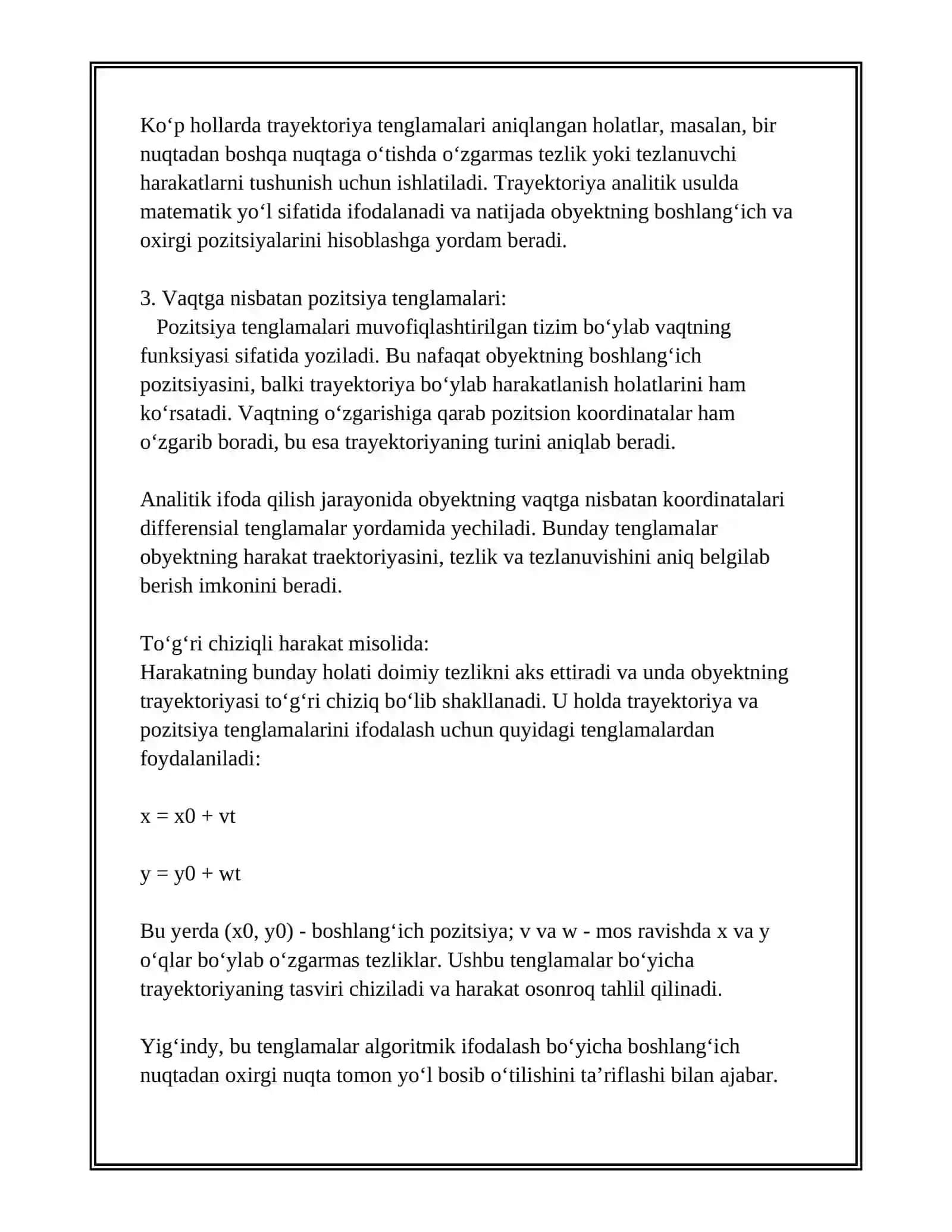 HARAKATNING ANALETIK IFODASI 4