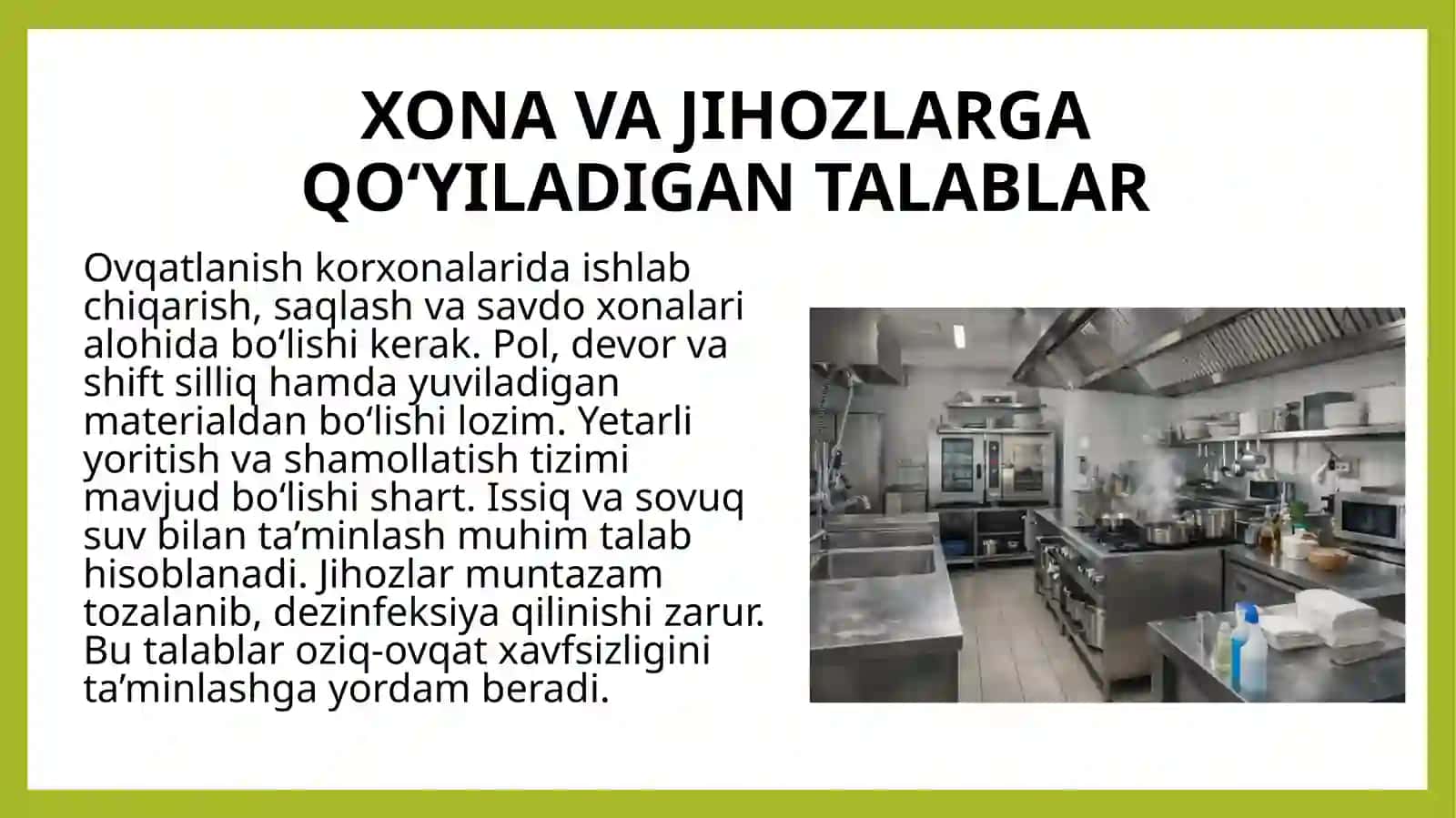 Sanitariya talablari va mehnat sharoiti 4