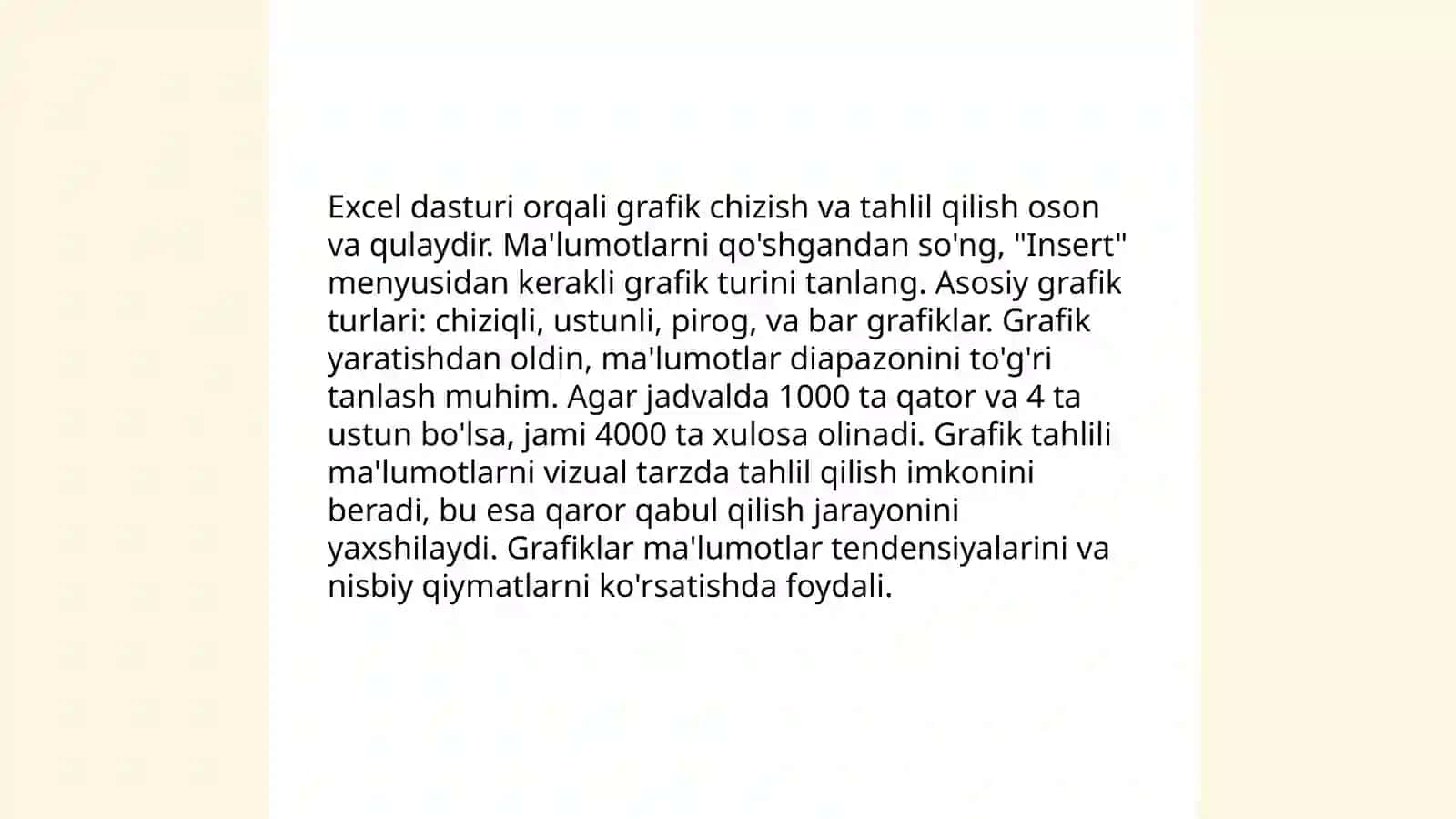 Excel dasturida statistik tahlillar 4