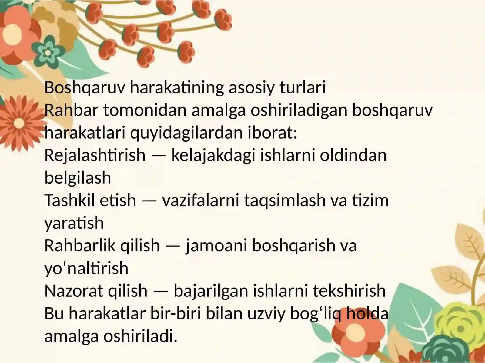 Rahbar tomonidan boshqaruvharakati 4