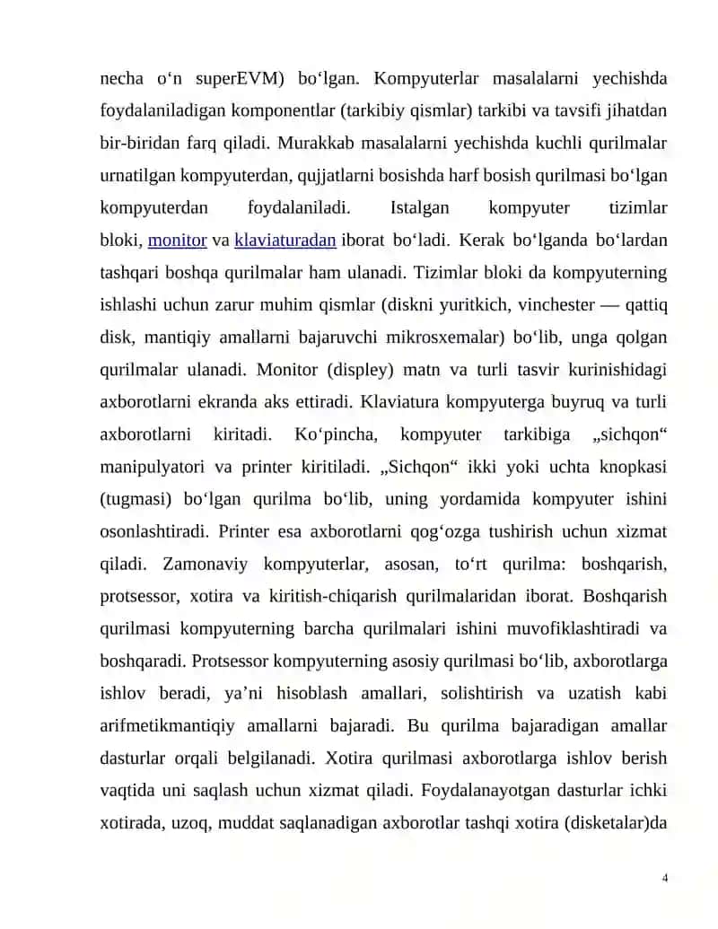 XOTIRA QURILMALARI. ULARNING TURLARI VA VAZIFALARI 4