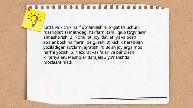Imloviy savodxonlikni oshirish bo'yicha mashqlar ishlab chiqish 4