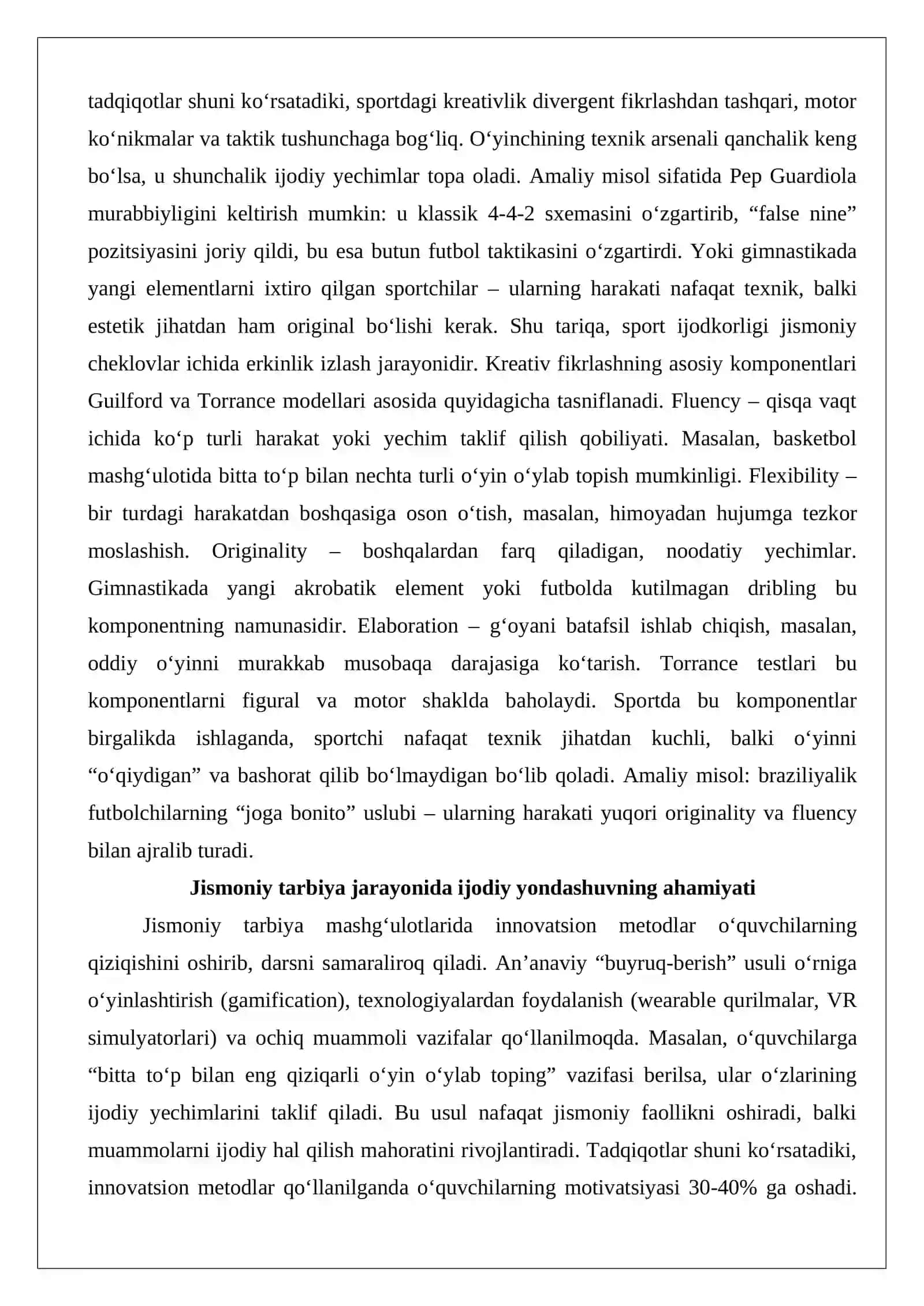 Sport sohasidagi kreativlik (ijodkorlik) 4