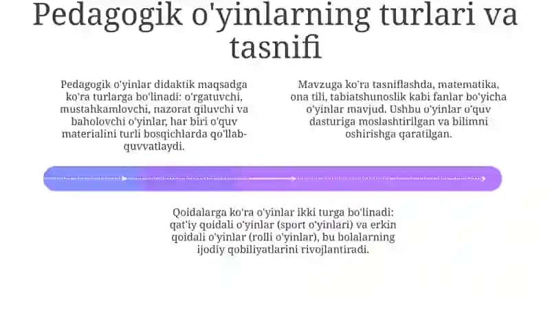 Pedagogik va psixologik o'yin turlari 4