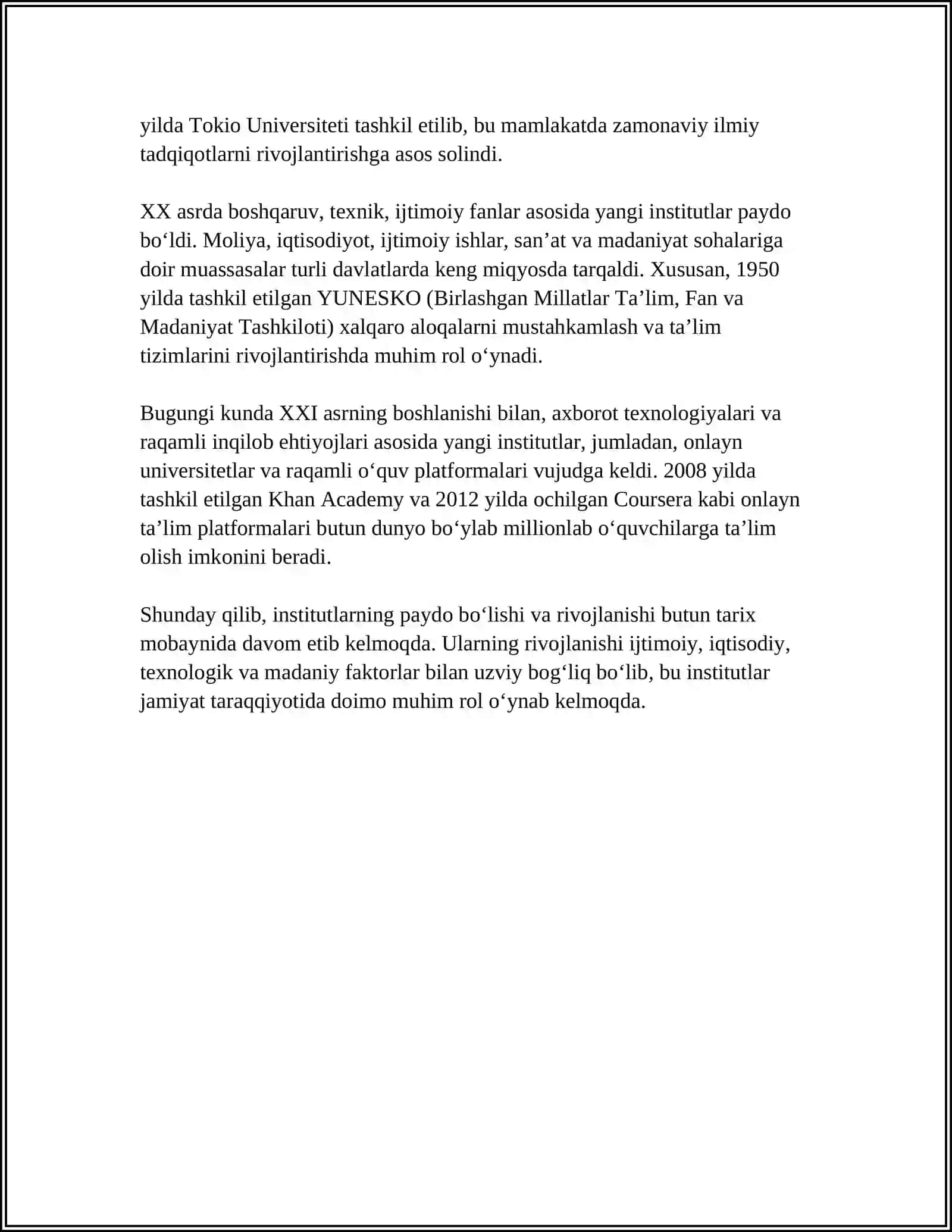 INSTITUTSIONALIZMNING ASOSIY NAZARIYALARI 4