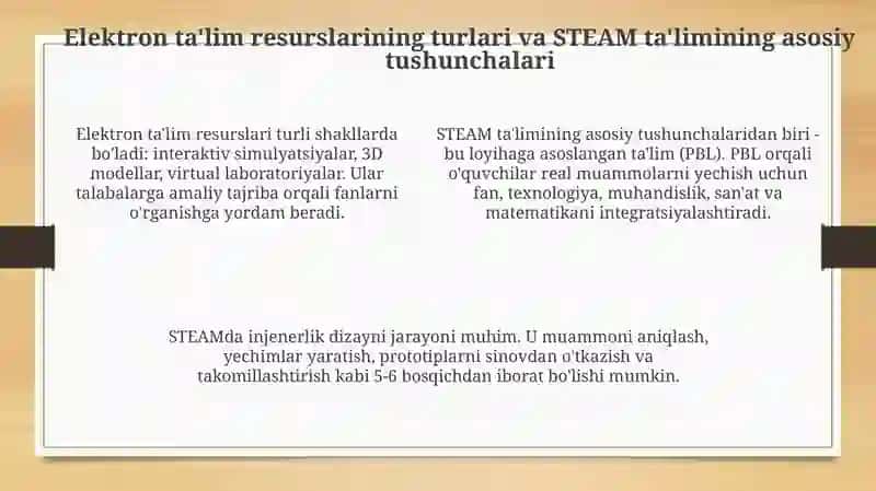 STEAM ta'lim texnologiyasini tadbiq etishda elektron talim resurslaridan foydalanish 4