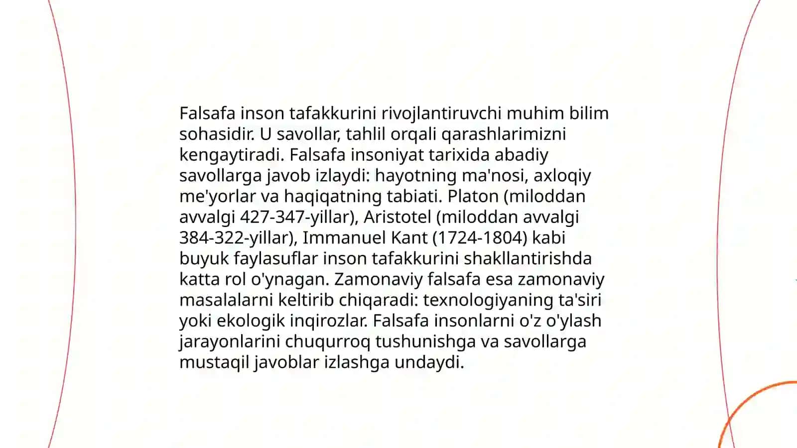 Falsafa va uning jamiyatdagi o'rni 4