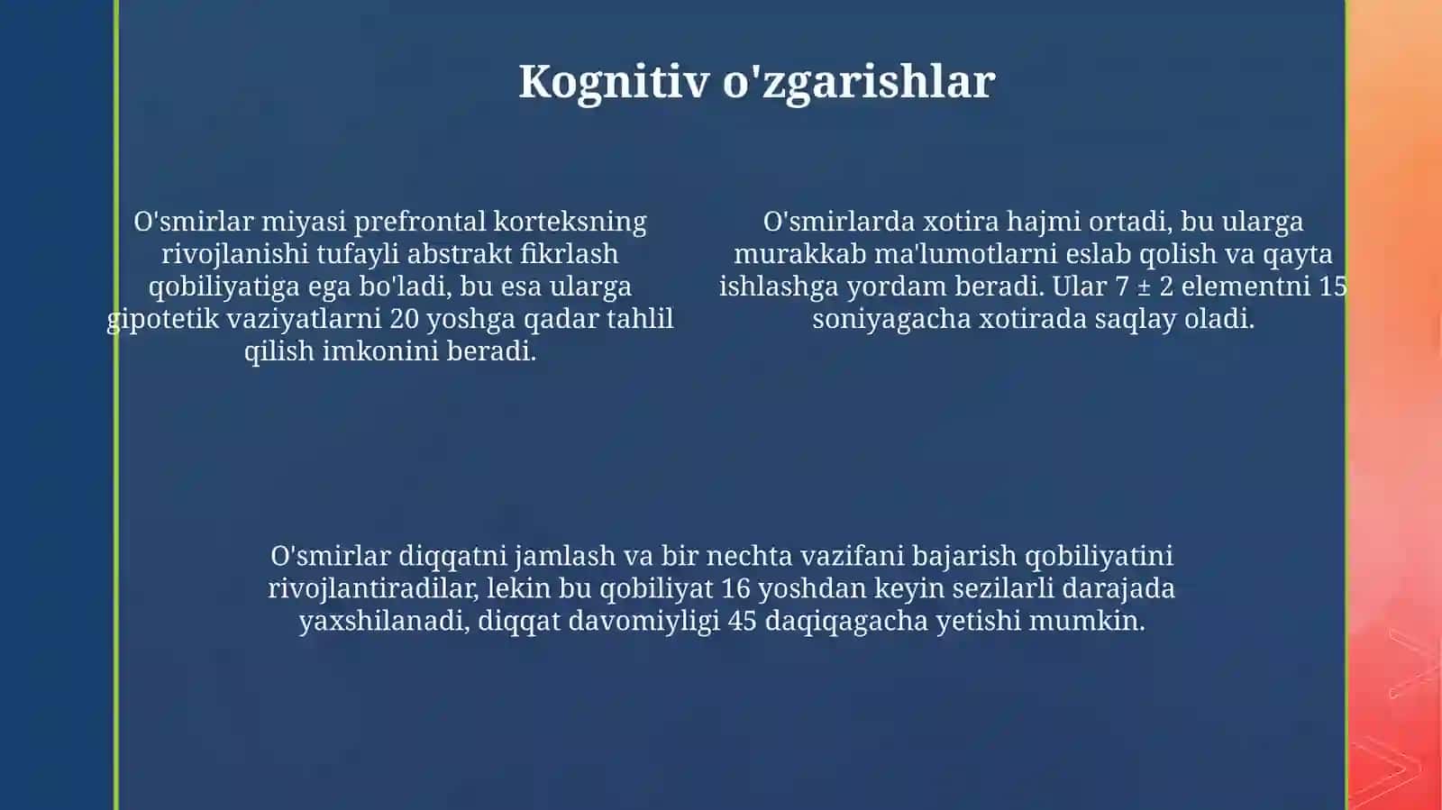 Oʻspirinlik davriga umumiy tavsif 4