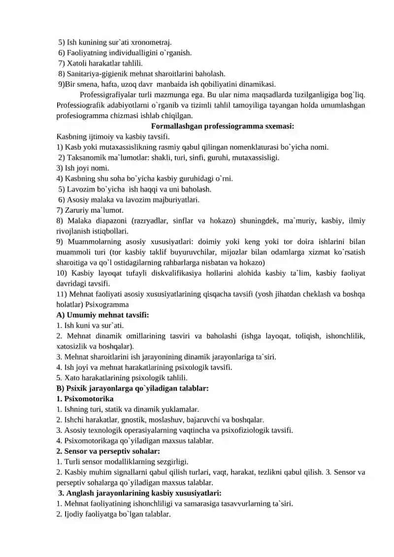 Kasblar va ularning (professiogramma) klassifikasiyasi 4