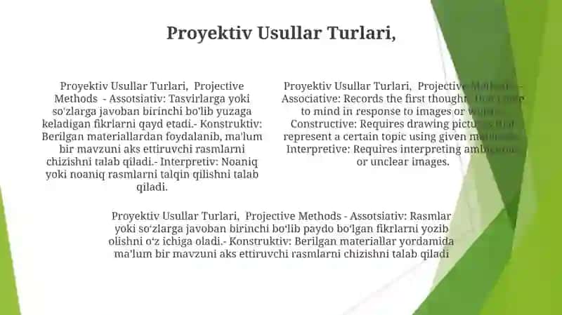 Preyektiv Metodlar 4
