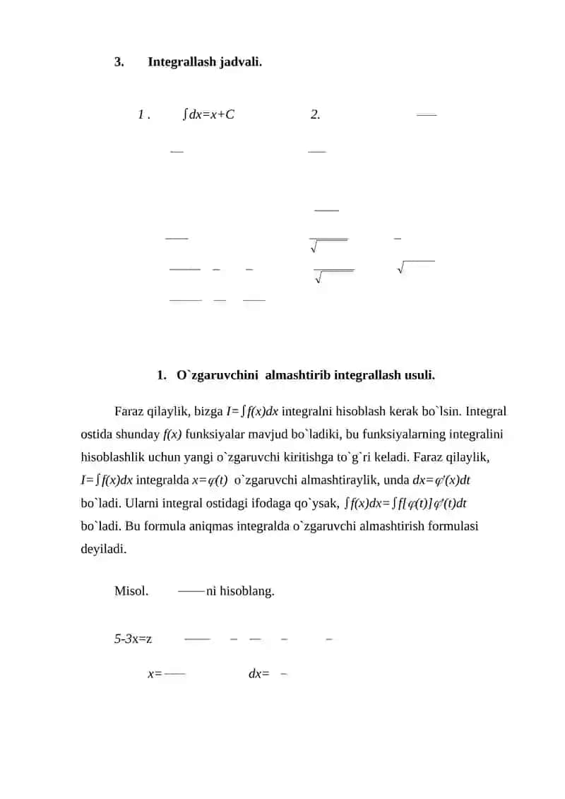Aniq va Aniqmas integrallar 4