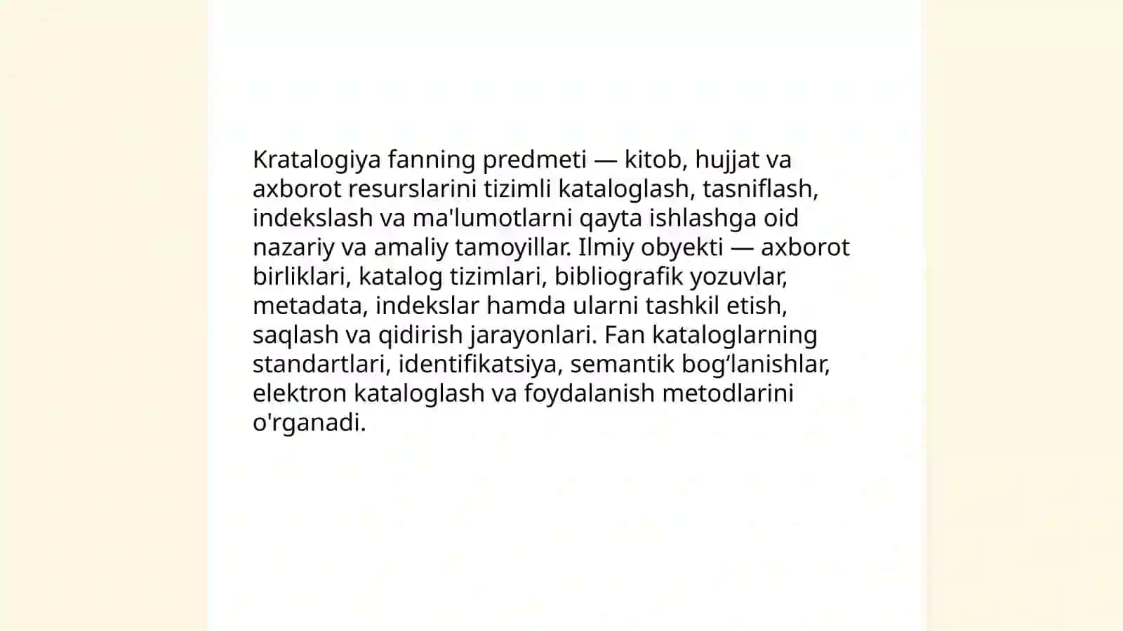 Kratalogiya fanning maqsad predmetlar va vazifalar 4