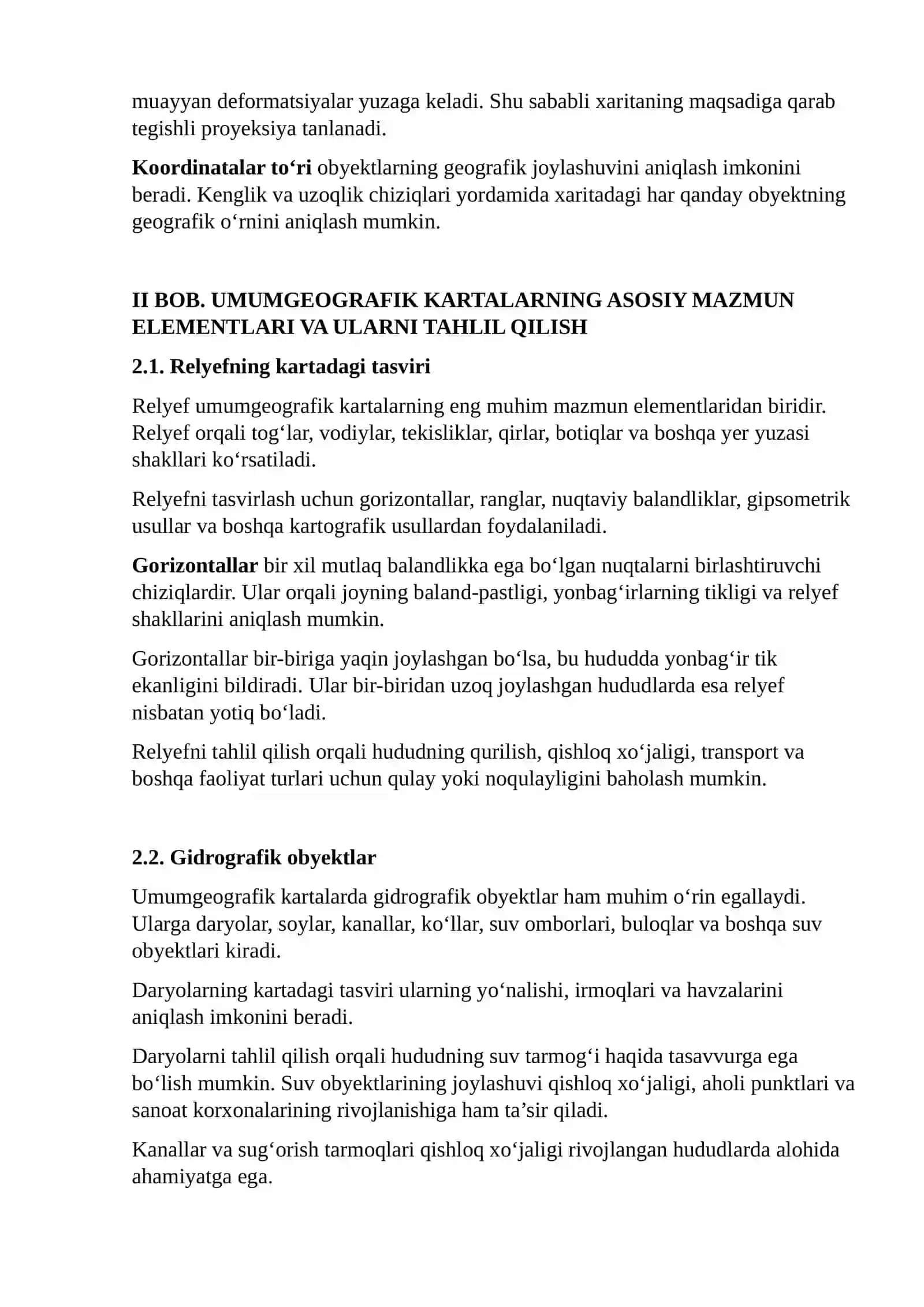 UMUMGEOGRAFIK KARTALARNING MAZMUNINI TAHLIL QILISH 4