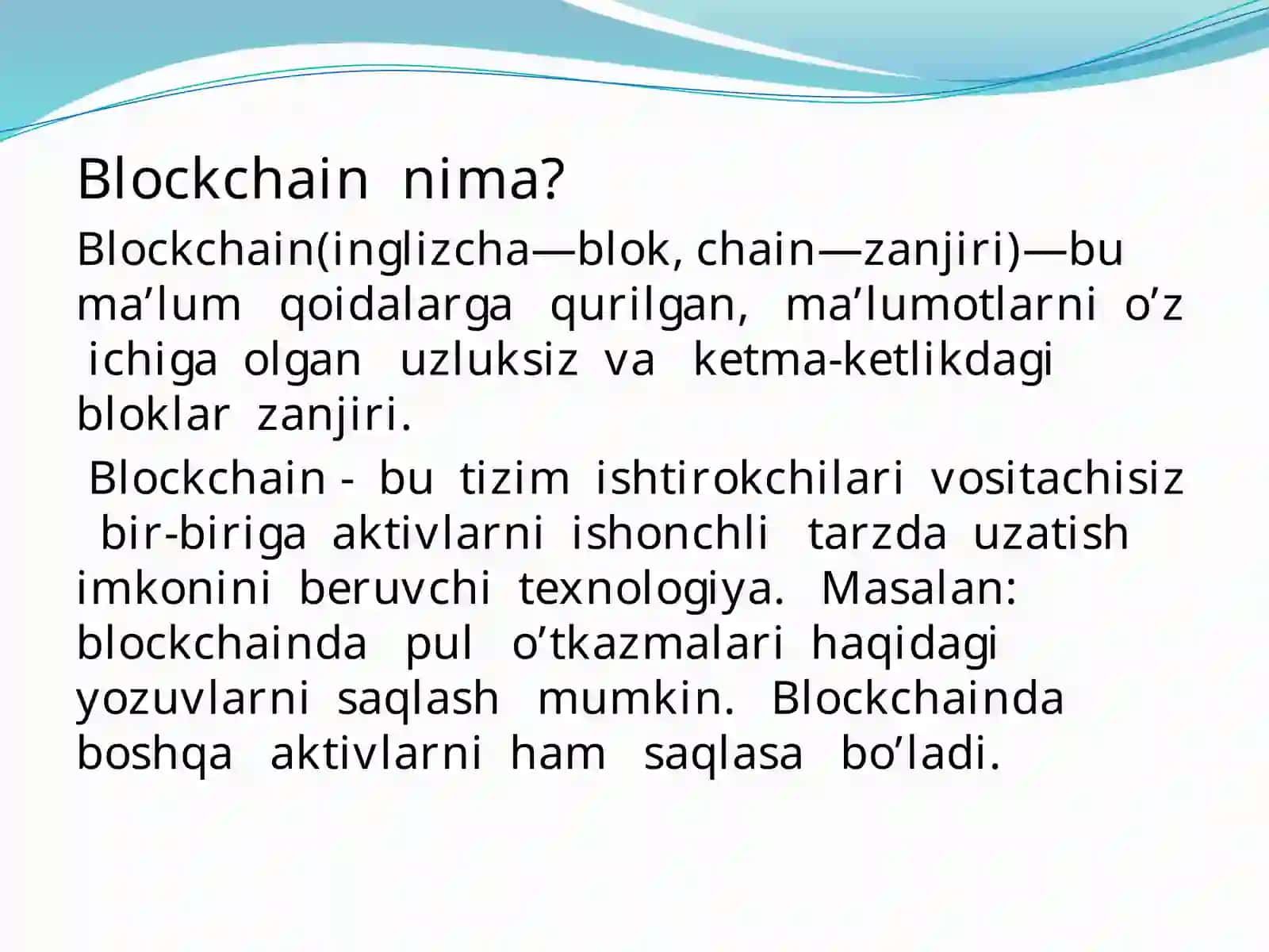 BLOCKCHAIN TEXNOLOGIYASI 4