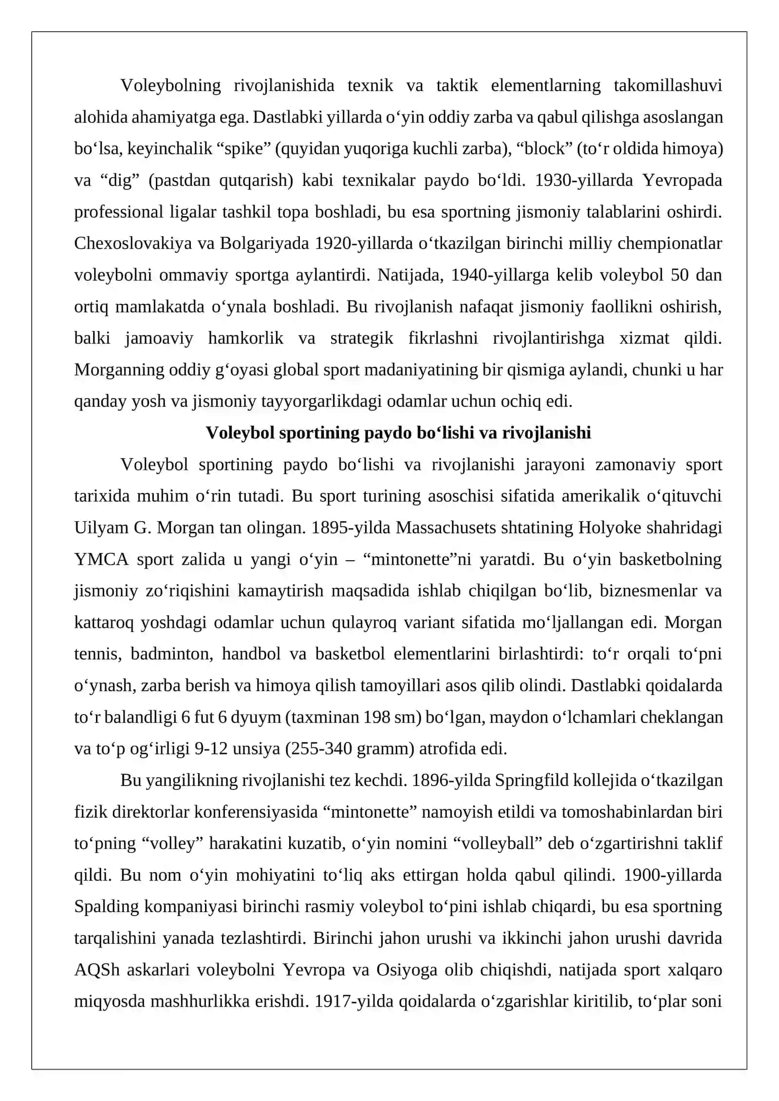 Voleybol bo‘yicha Olimpiada o‘yinlarini o‘tkazilishi. 4
