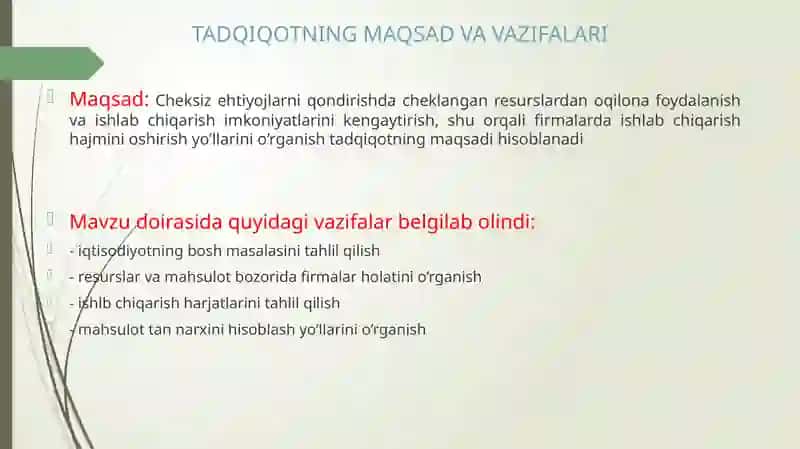 ISHLAB CHIQARISH HARAJATLARI VA ULARNI KAMAYTIRISH USULLARI 4