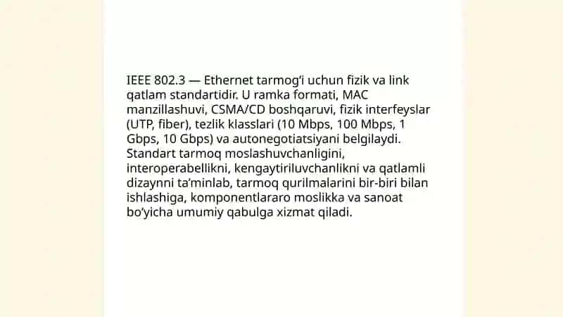 Ethernet texnologiyasi va uning turlari (Fast Gigabit 10G Ethernet) 4