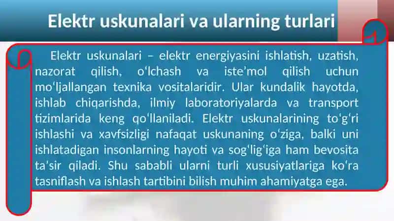 Elektr uskunalarini o'chirish bo'yicha texnik tadbirlar 4