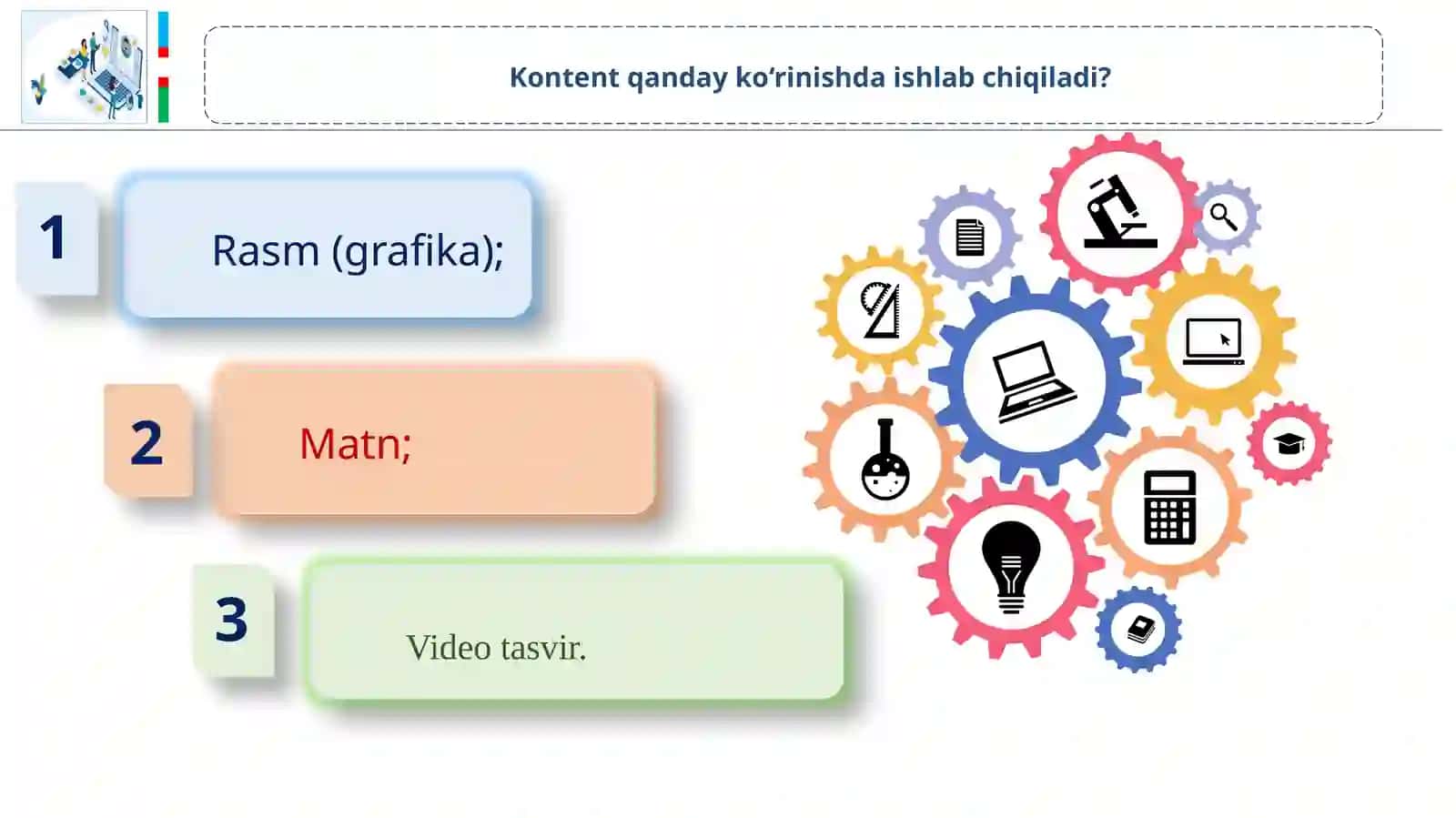 MASOFAVIY TA'LIMDA KONTENT TAYYORLASH VA UNI BOSHQARISH 4