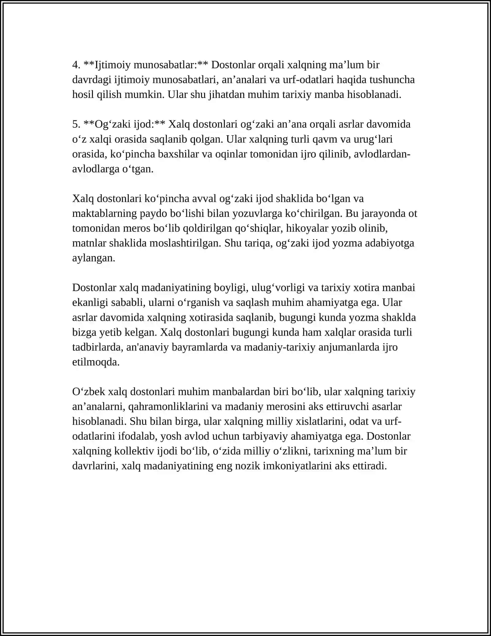 XALQ DOSTONLARINING JANR XUSUSIYATLARI 4