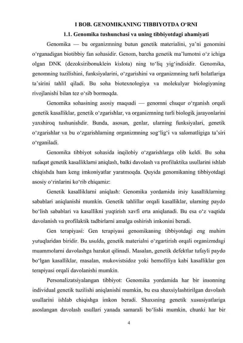 GENOMIKANING YUQUMLI KASALLIKLARINI DAVOLASHDAGI OʻRNI 4