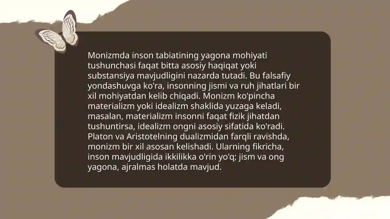 Dualizm va Monizm Nuqtai Nazaridan Yondashuv 4