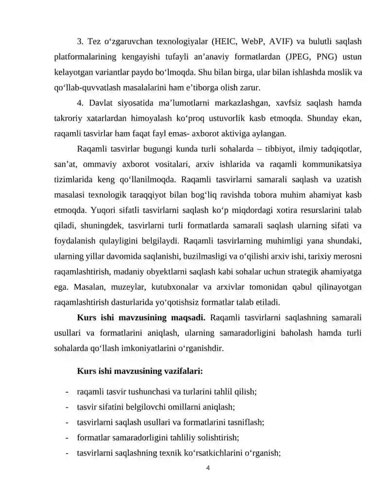 Raqamli tasvirlarni saqlashning samarali usullari va formatlari 4