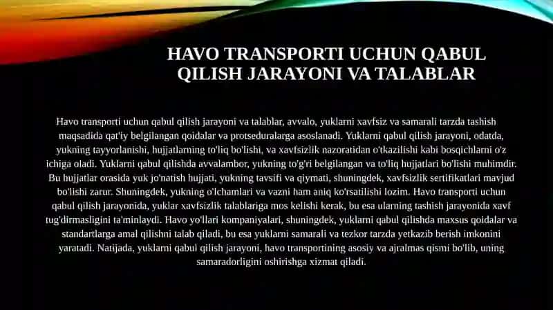 Havo liniyalarni ishlatilishiga qabul qilish va topshirish 4