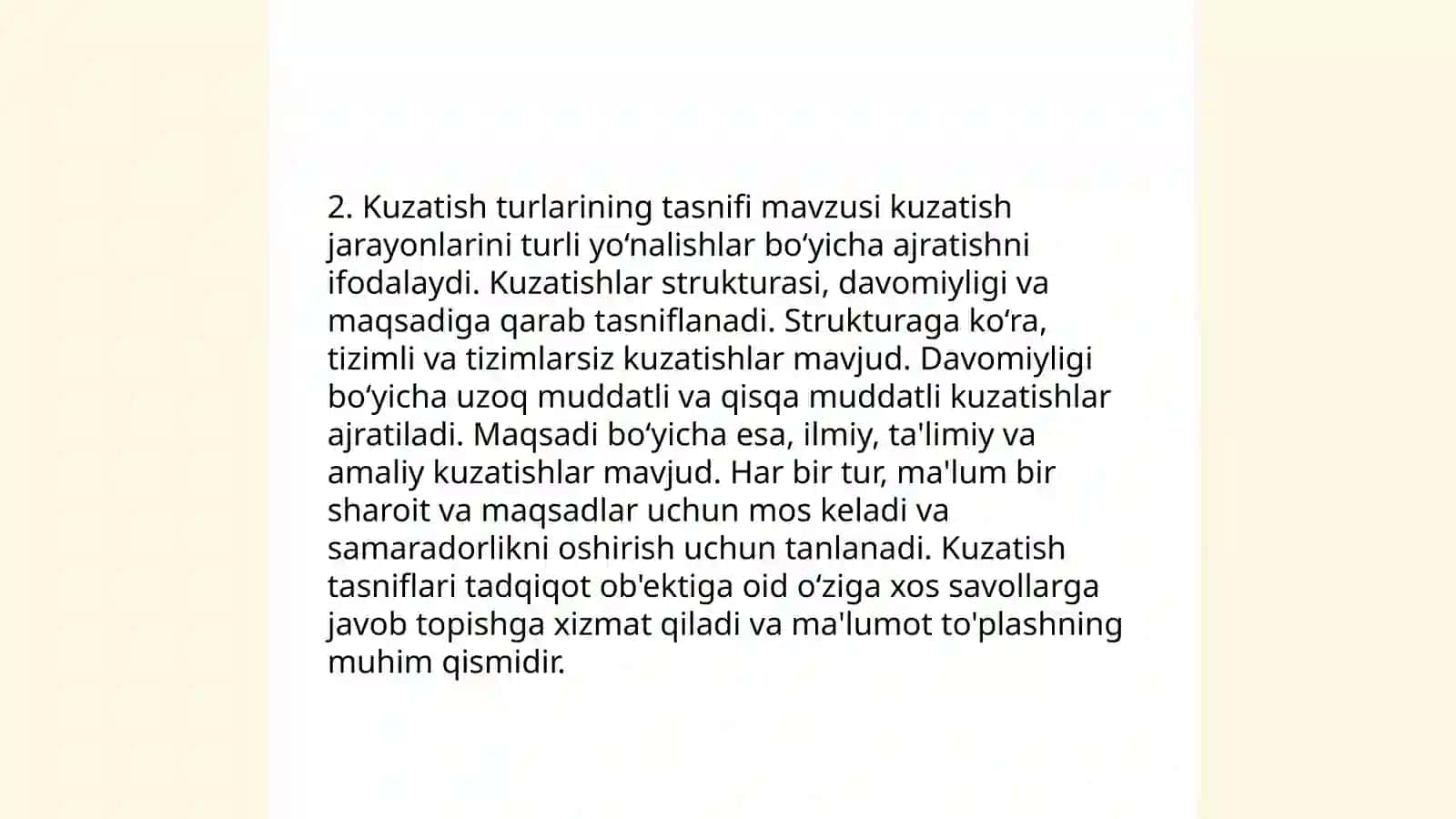 Kuzatish va uning turlari 4