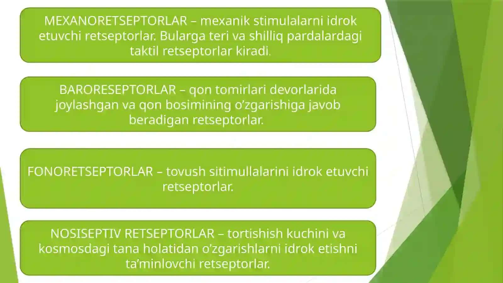 SENSOR JARAYONLARDA PSIXOFIZIOLOGIY 4