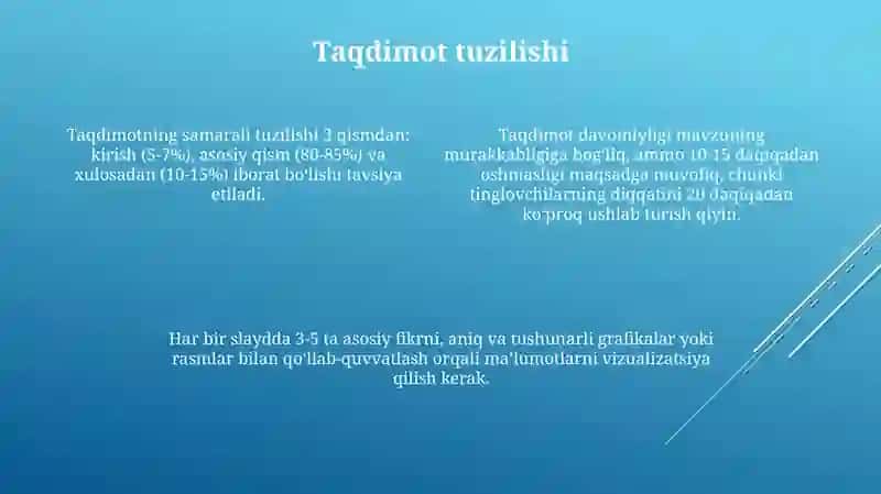 Taqdimot tarkibi va turlari 4