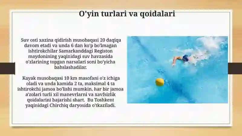 Milliy ochiq suv o'yinlari turlari 4