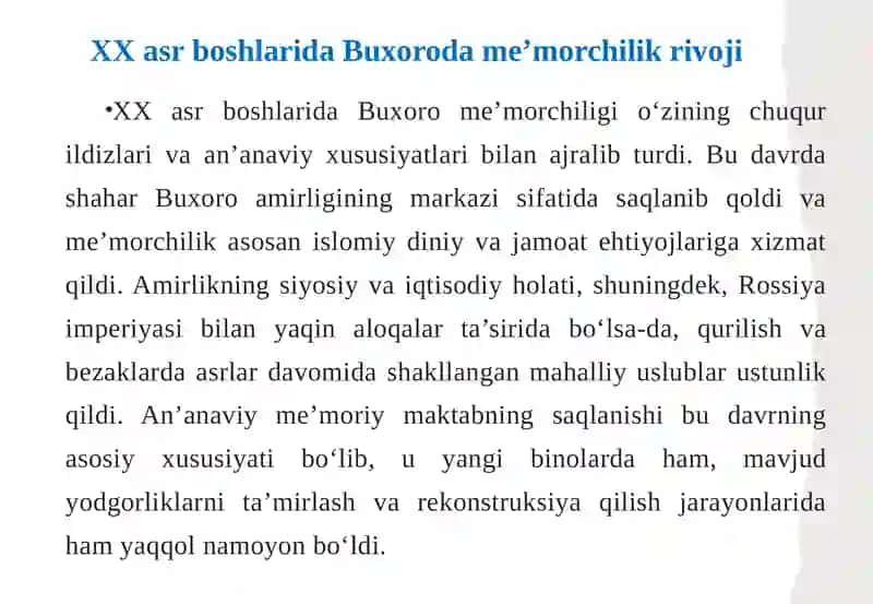 Buxoro, Xiva va Turkiston dame’morchilik 4