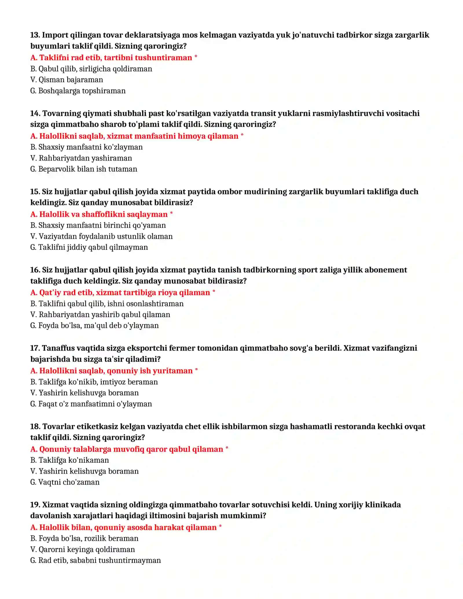 TEST SAVOLLARI (№71) 4