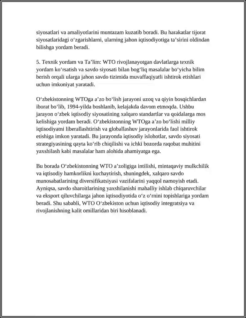 UMUMJAHON SAVDO TASHKILOTI VA O‘ZBEKISTON 4