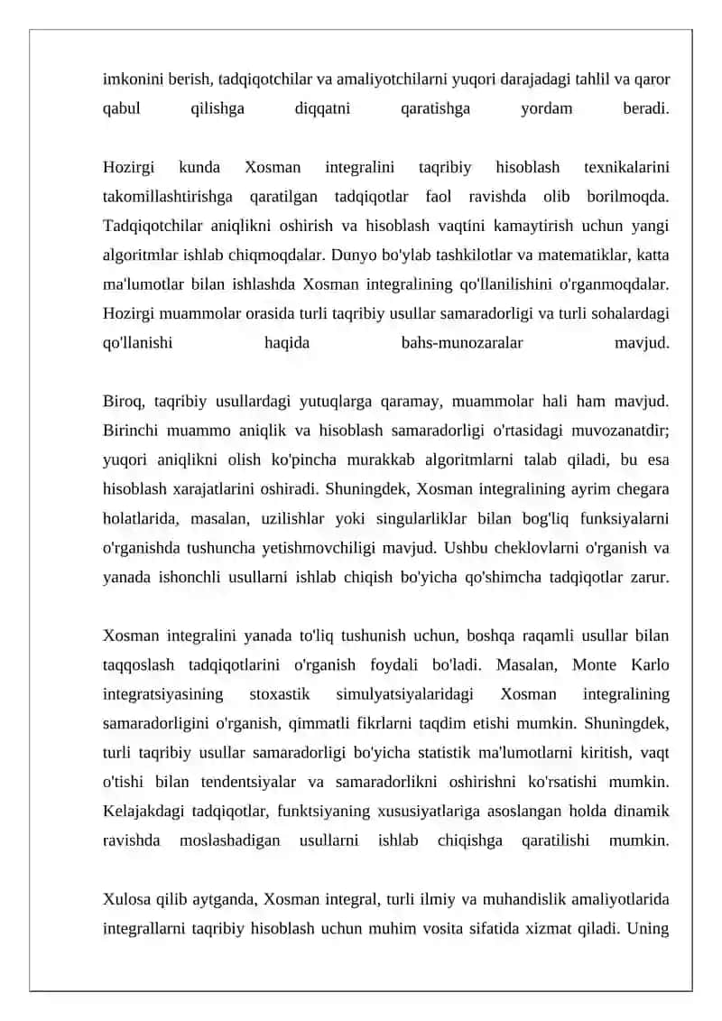 Xosman Integralni Taqribiy Hisoblash 4