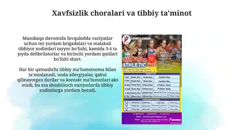 Yugurish turlari boʻyicha musobaqalar tashkillashtirish 4