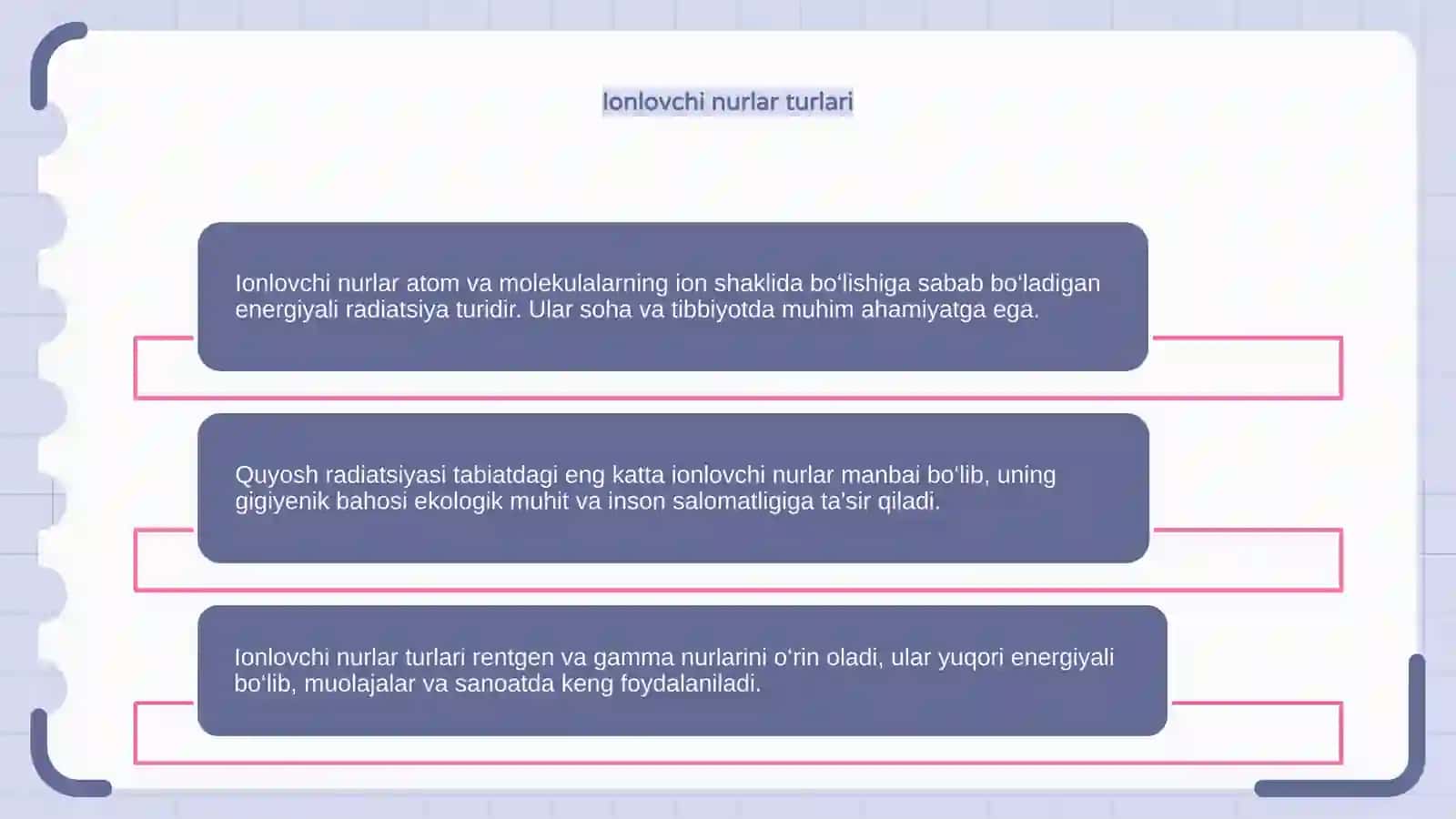Ionlovchi nurlar va ularning xususiyatlari 4