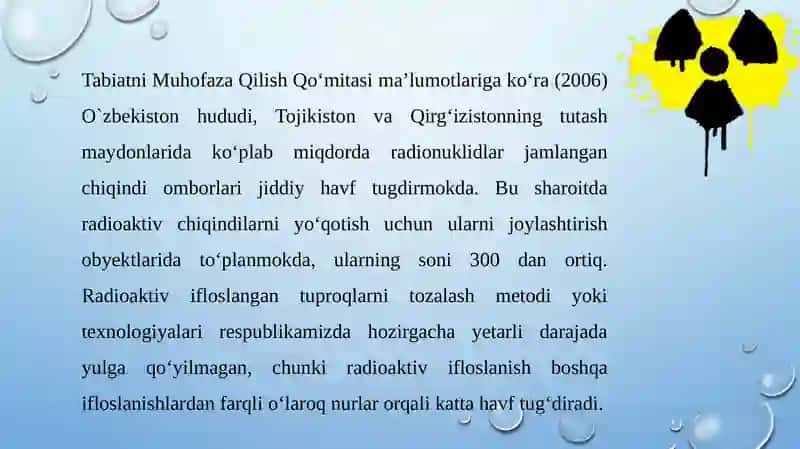 Radioaktiv moddalar bilan ifloslanishning oldini olish 4