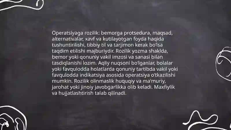 Xirurgik bemorlarni davolash bosqichlari 4