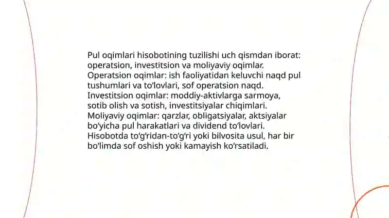 Pul oqimlari tahlili 4