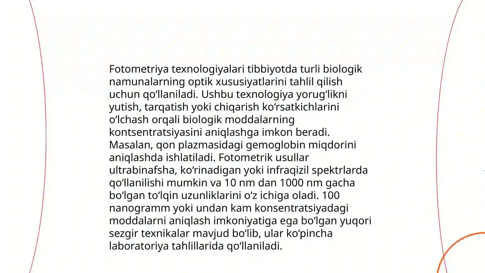Fotometrik usullarning tibbiyotda qoʻllanilishi 4