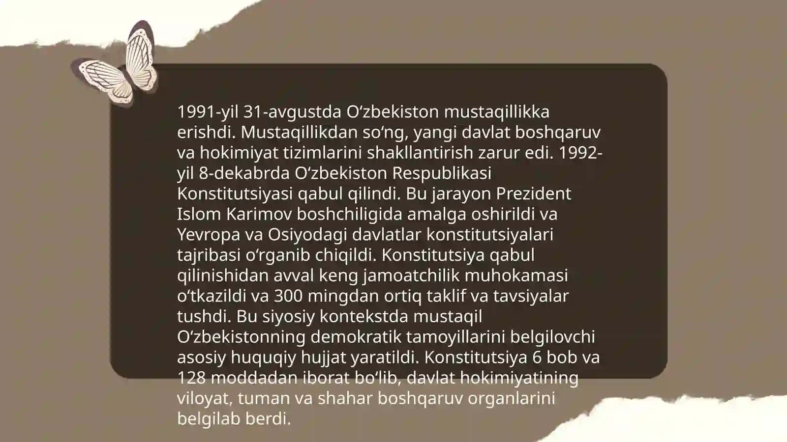 Adoption of the Constitution of the Republic of Uzbekistan in a new edition and its historical significance 4