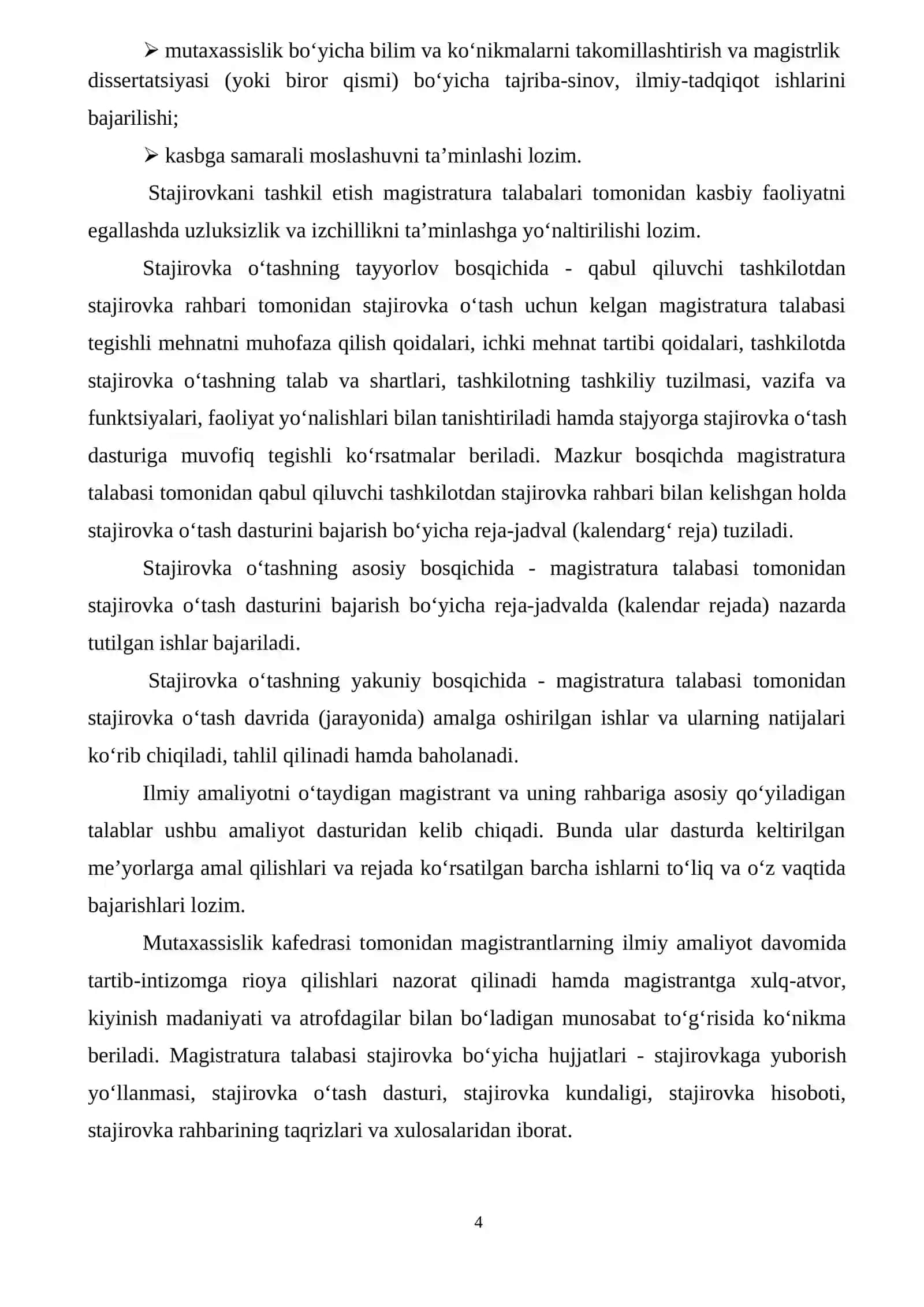 Magistratura to'g'risidagi Nizom 4