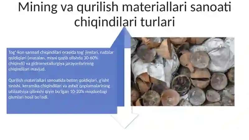 Kirish - qurilish va sanoat chiqindilarini qayta ishlash materiali 4
