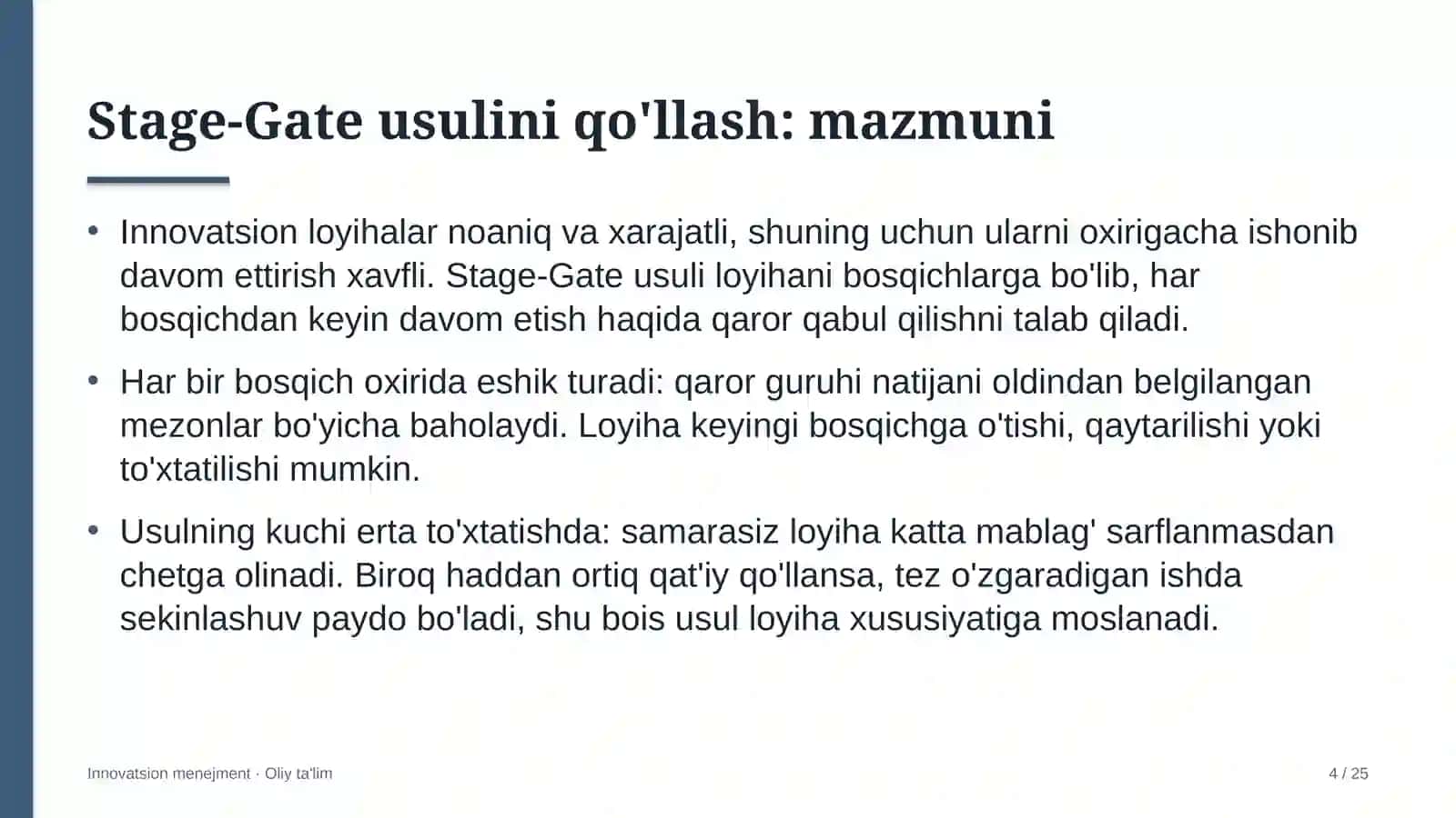 migratsiya xizmatida stage gate usulini qo'llash 3649 4