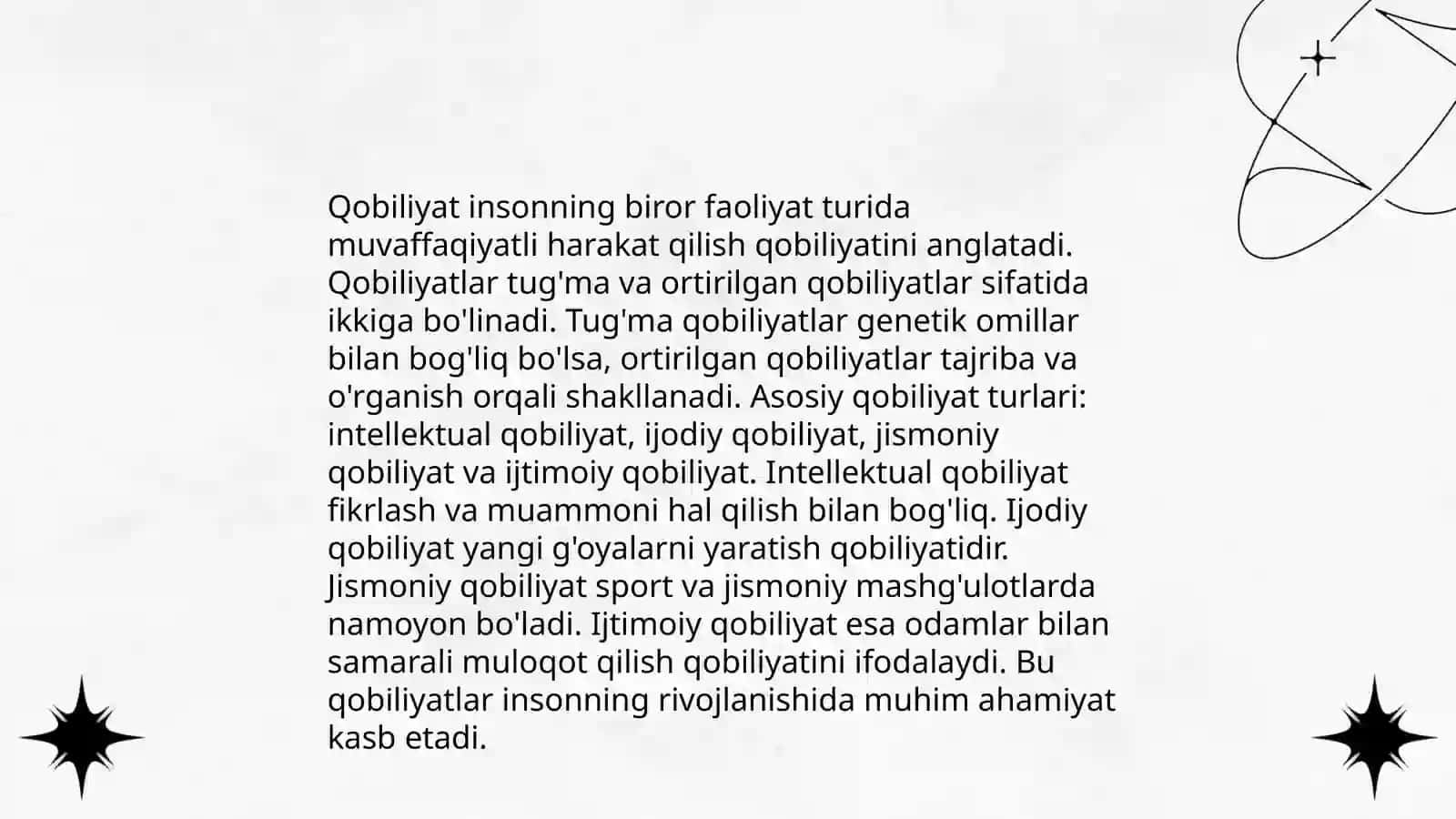 Qobiliyat va uning xossasi 4